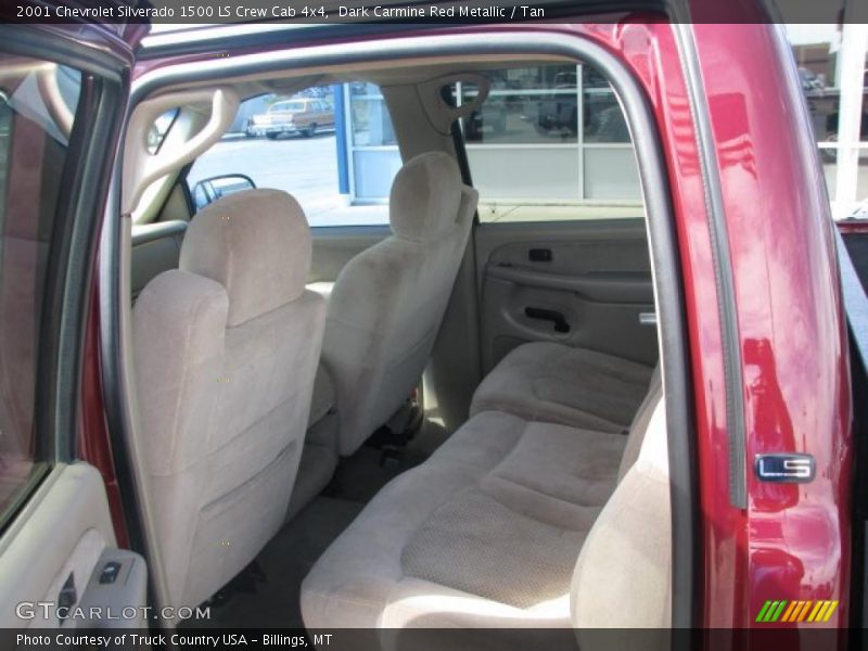 Dark Carmine Red Metallic / Tan 2001 Chevrolet Silverado 1500 LS Crew Cab 4x4