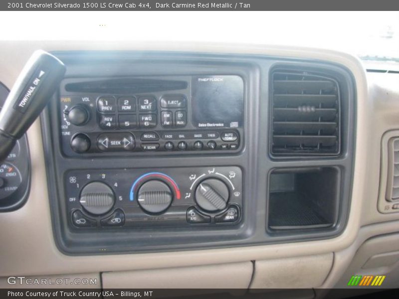 Dark Carmine Red Metallic / Tan 2001 Chevrolet Silverado 1500 LS Crew Cab 4x4