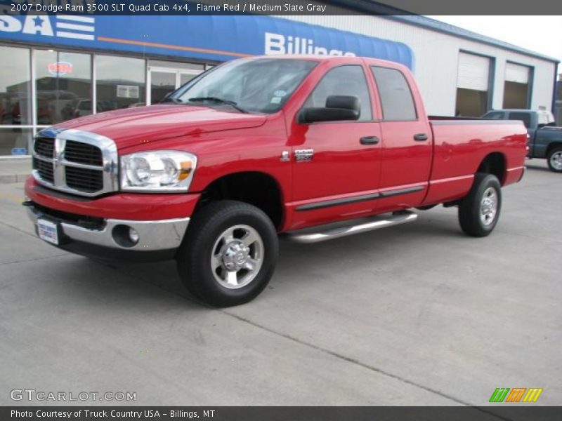 Flame Red / Medium Slate Gray 2007 Dodge Ram 3500 SLT Quad Cab 4x4