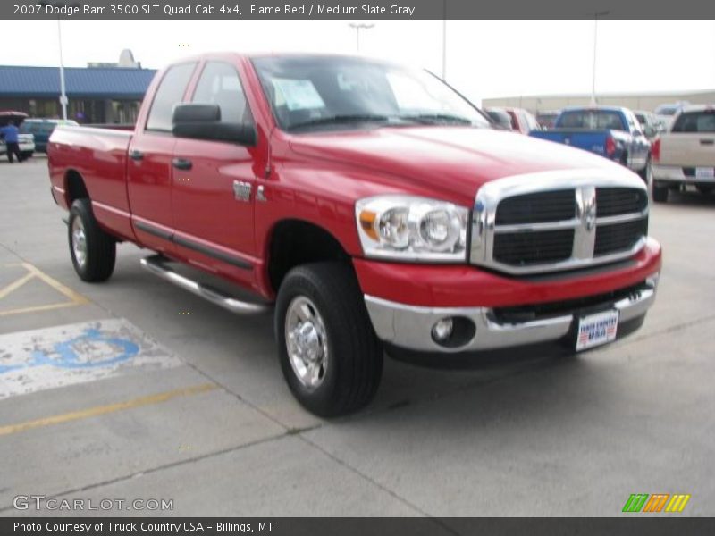 Flame Red / Medium Slate Gray 2007 Dodge Ram 3500 SLT Quad Cab 4x4