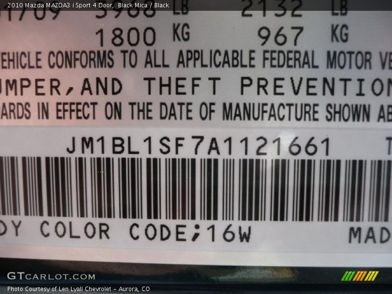 Black Mica / Black 2010 Mazda MAZDA3 i Sport 4 Door