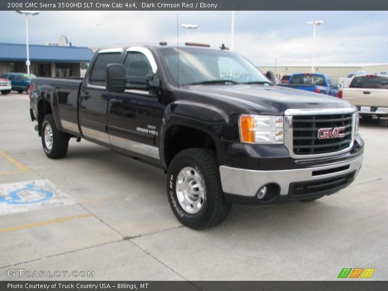 Dark Crimson Red / Ebony 2008 GMC Sierra 3500HD SLT Crew Cab 4x4