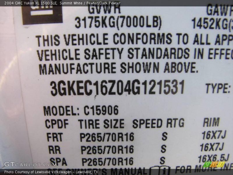 Summit White / Pewter/Dark Pewter 2004 GMC Yukon XL 1500 SLE