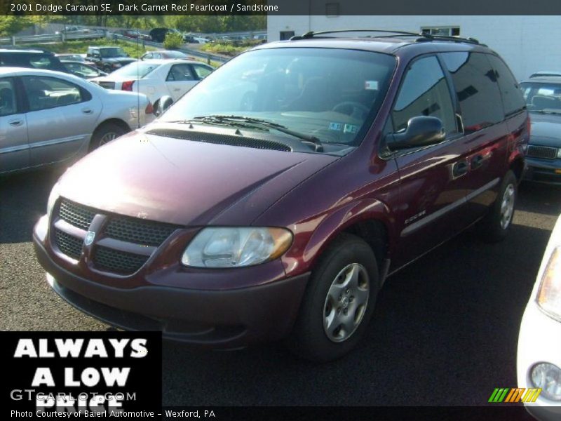 Dark Garnet Red Pearlcoat / Sandstone 2001 Dodge Caravan SE