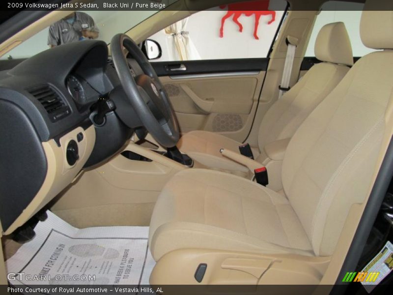 Black Uni / Pure Beige 2009 Volkswagen Jetta S Sedan