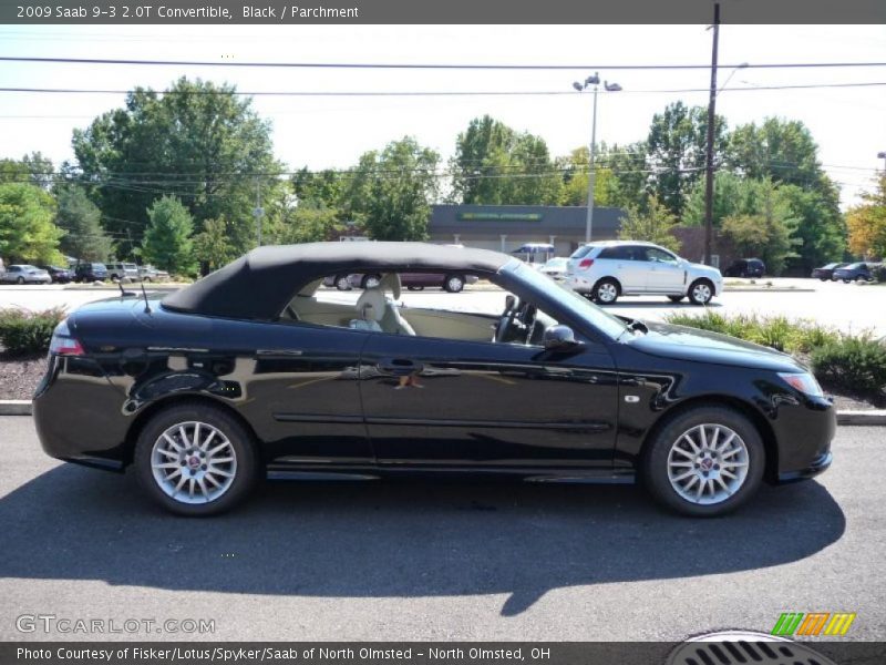 Black / Parchment 2009 Saab 9-3 2.0T Convertible