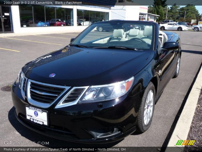 Black / Parchment 2009 Saab 9-3 2.0T Convertible