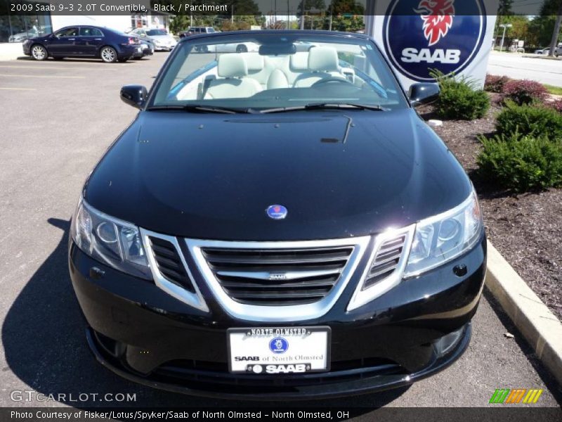 Black / Parchment 2009 Saab 9-3 2.0T Convertible