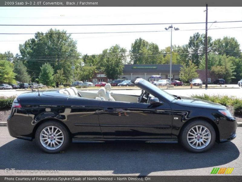 Black / Parchment 2009 Saab 9-3 2.0T Convertible