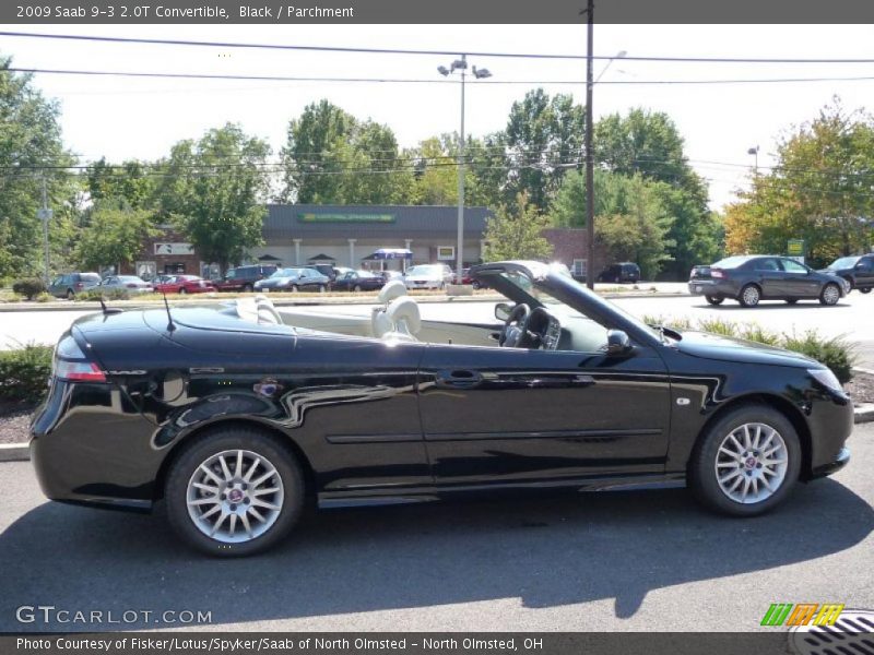 Black / Parchment 2009 Saab 9-3 2.0T Convertible