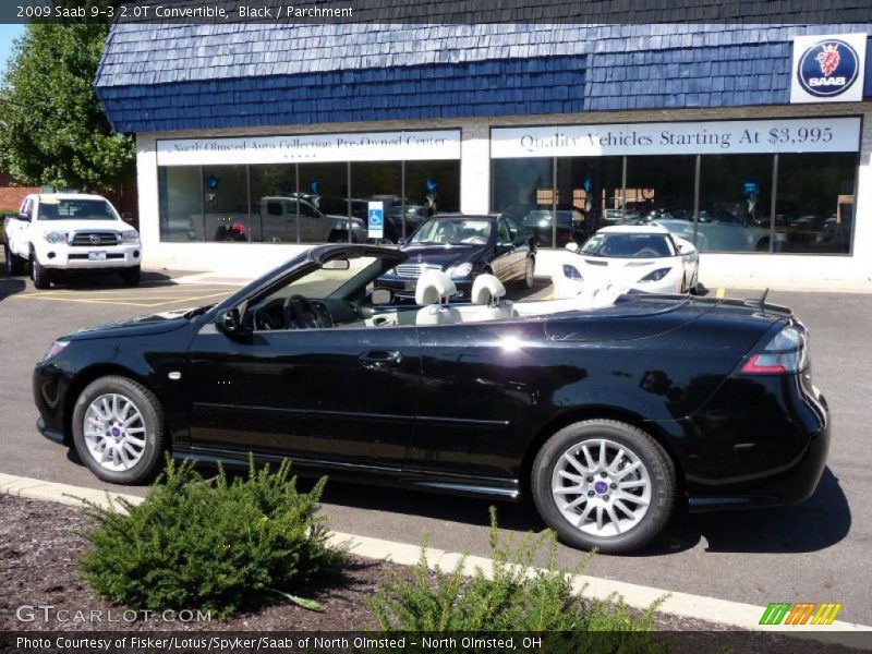 Black / Parchment 2009 Saab 9-3 2.0T Convertible