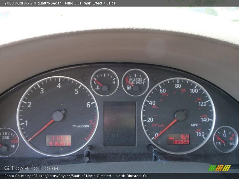 Ming Blue Pearl Effect / Beige 2003 Audi A6 3.0 quattro Sedan