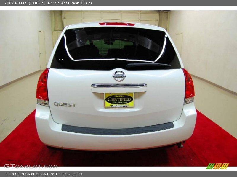 Nordic White Pearl / Beige 2007 Nissan Quest 3.5