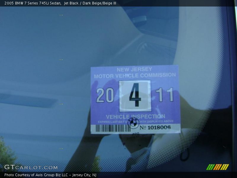 Jet Black / Dark Beige/Beige III 2005 BMW 7 Series 745Li Sedan