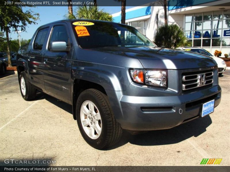 Steel Blue Metallic / Gray 2007 Honda Ridgeline RTS