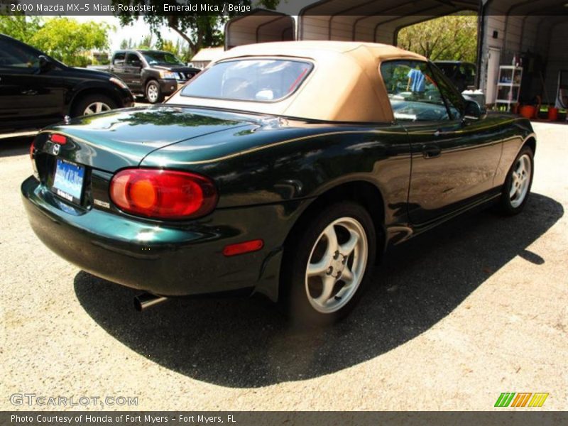 Emerald Mica / Beige 2000 Mazda MX-5 Miata Roadster