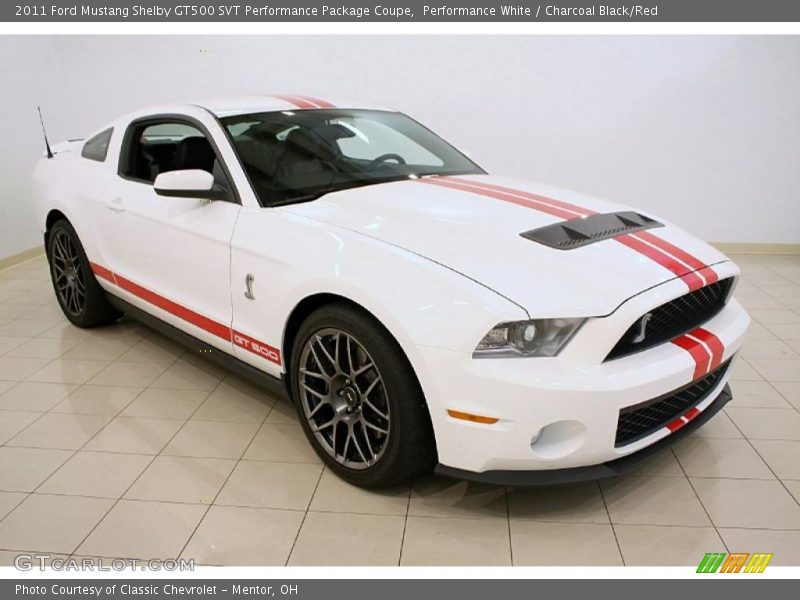 Performance White / Charcoal Black/Red 2011 Ford Mustang Shelby GT500 SVT Performance Package Coupe