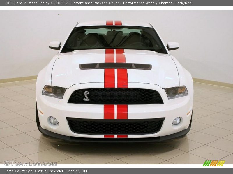 Performance White / Charcoal Black/Red 2011 Ford Mustang Shelby GT500 SVT Performance Package Coupe