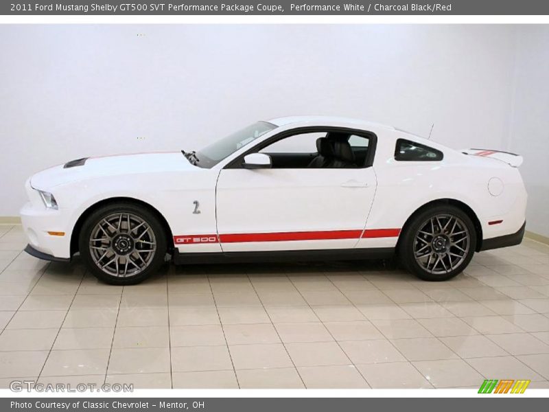 Performance White / Charcoal Black/Red 2011 Ford Mustang Shelby GT500 SVT Performance Package Coupe