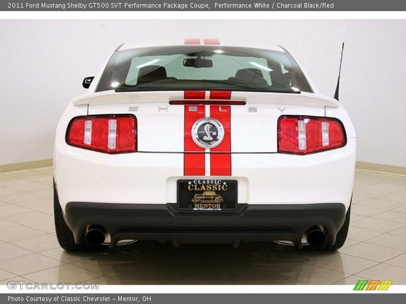 Performance White / Charcoal Black/Red 2011 Ford Mustang Shelby GT500 SVT Performance Package Coupe