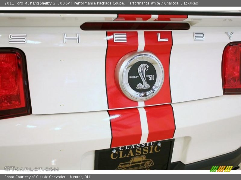 Performance White / Charcoal Black/Red 2011 Ford Mustang Shelby GT500 SVT Performance Package Coupe