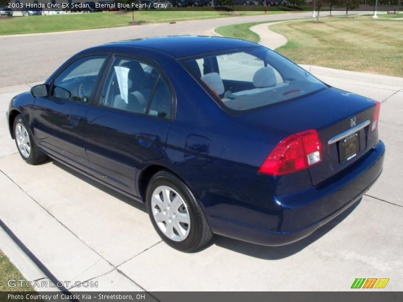Eternal Blue Pearl / Gray 2003 Honda Civic EX Sedan