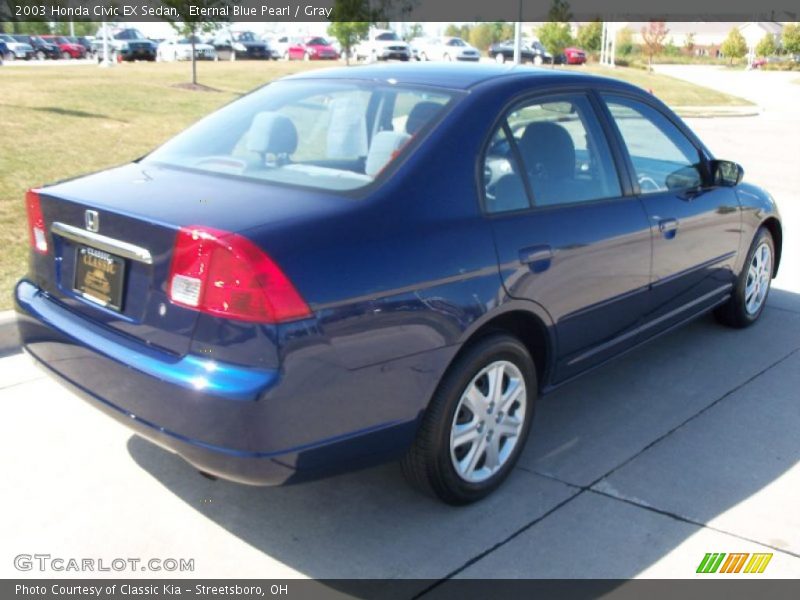 Eternal Blue Pearl / Gray 2003 Honda Civic EX Sedan