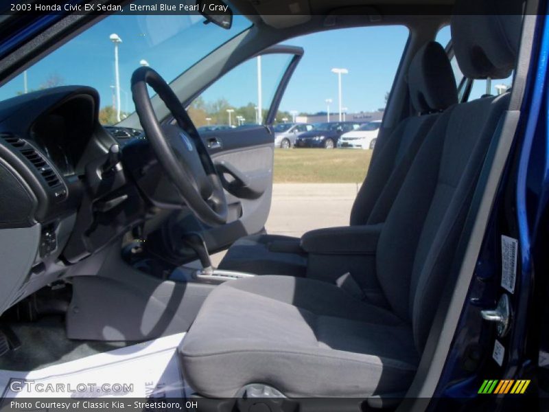 Eternal Blue Pearl / Gray 2003 Honda Civic EX Sedan