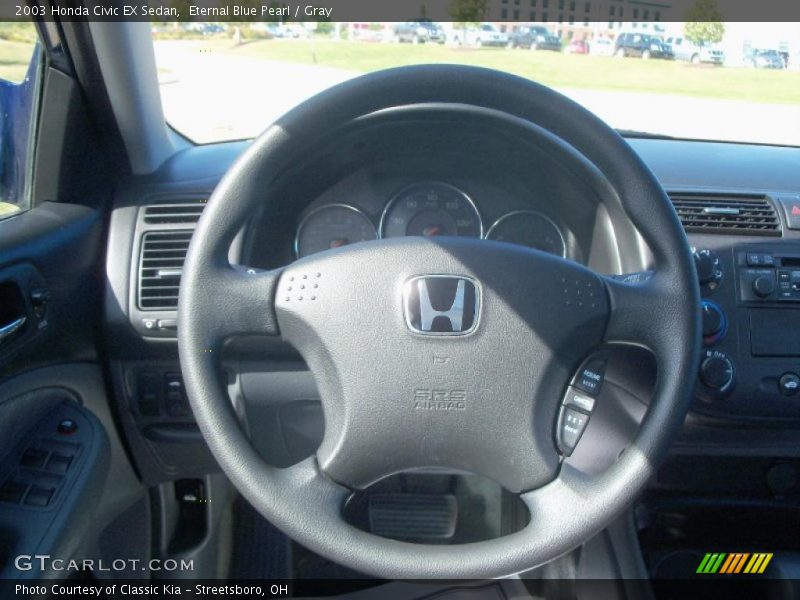 Eternal Blue Pearl / Gray 2003 Honda Civic EX Sedan