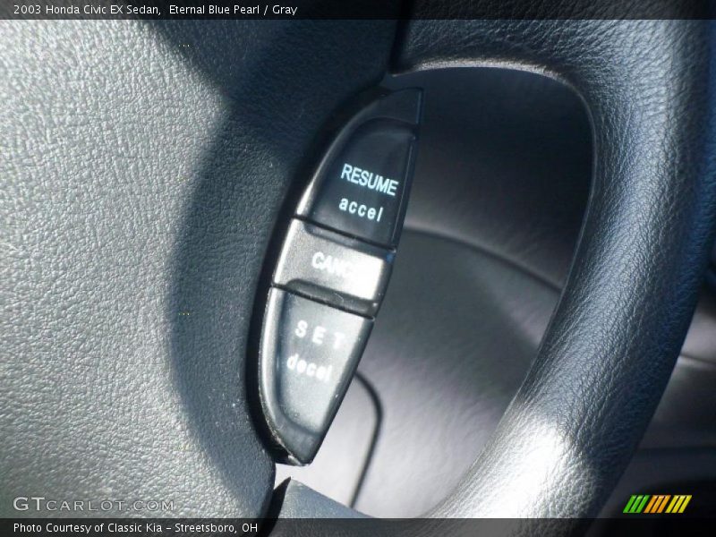 Eternal Blue Pearl / Gray 2003 Honda Civic EX Sedan