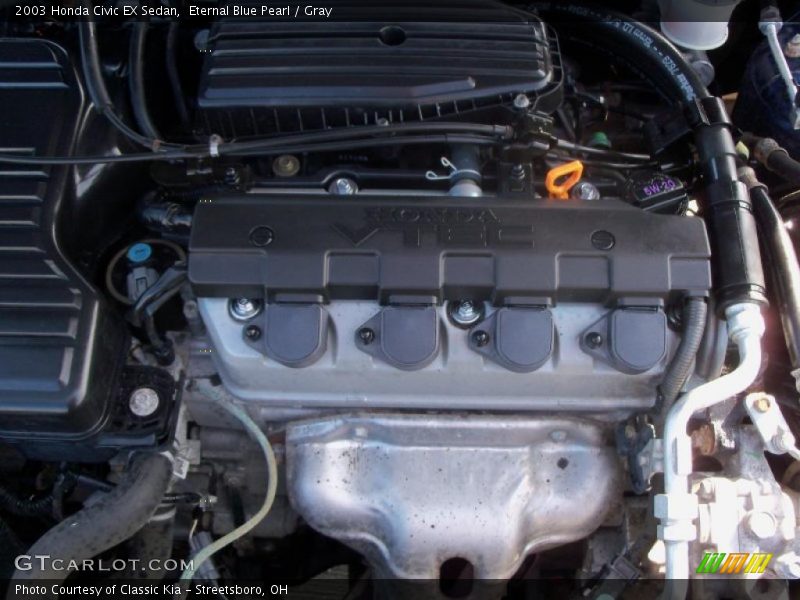 Eternal Blue Pearl / Gray 2003 Honda Civic EX Sedan