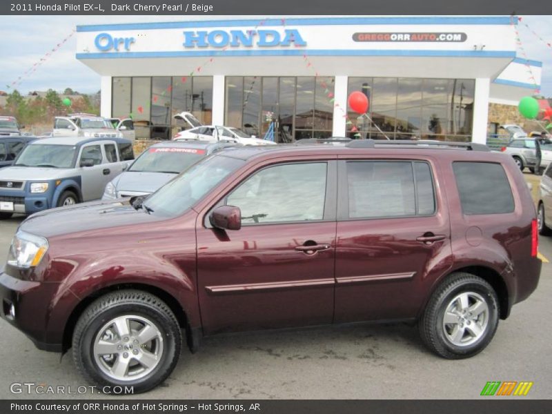 Dark Cherry Pearl / Beige 2011 Honda Pilot EX-L