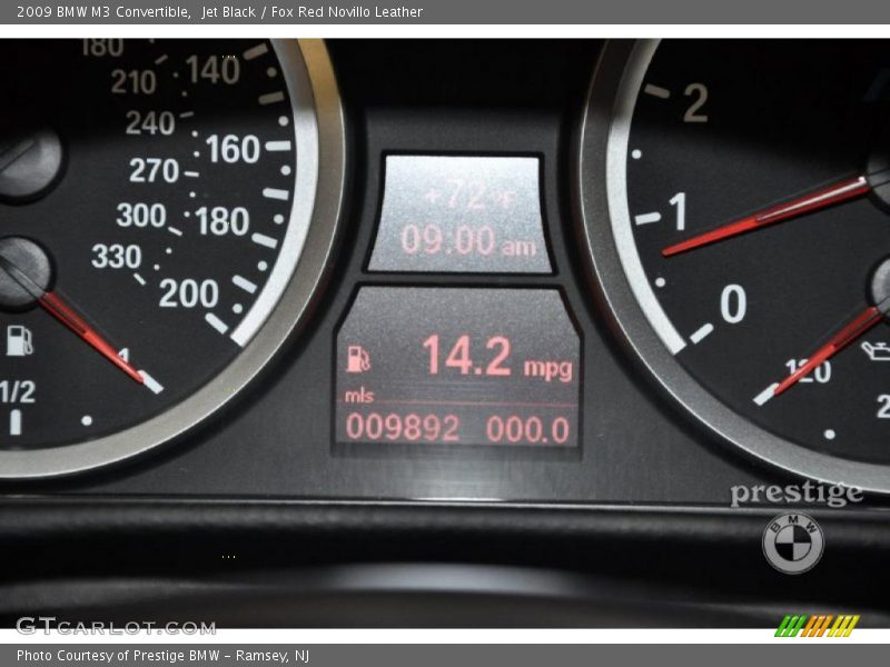 Jet Black / Fox Red Novillo Leather 2009 BMW M3 Convertible