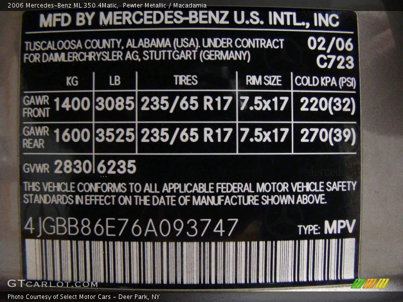 Pewter Metallic / Macadamia 2006 Mercedes-Benz ML 350 4Matic
