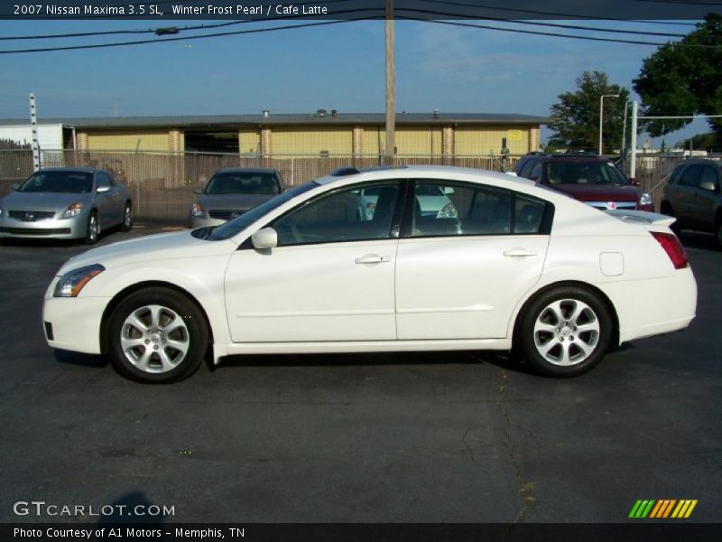 Winter Frost Pearl / Cafe Latte 2007 Nissan Maxima 3.5 SL