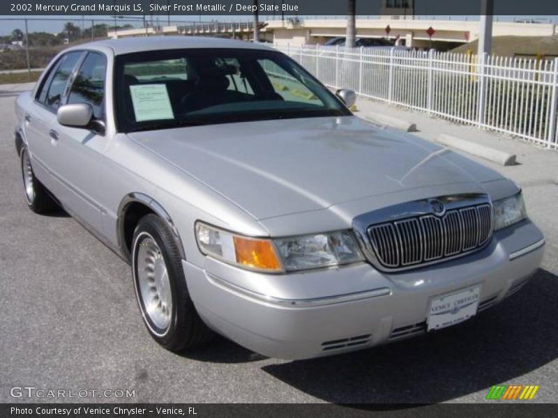 Silver Frost Metallic / Deep Slate Blue 2002 Mercury Grand Marquis LS