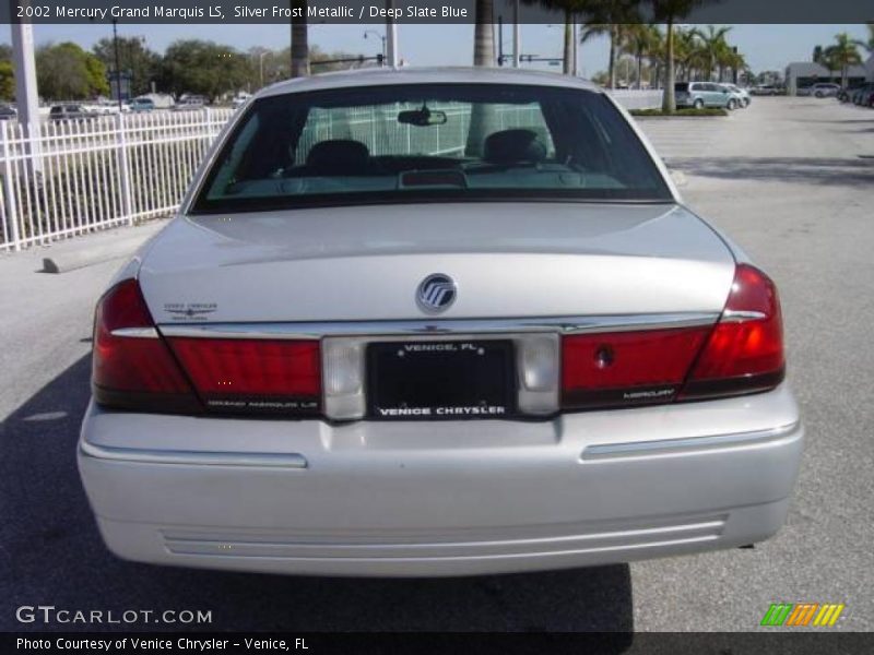 Silver Frost Metallic / Deep Slate Blue 2002 Mercury Grand Marquis LS