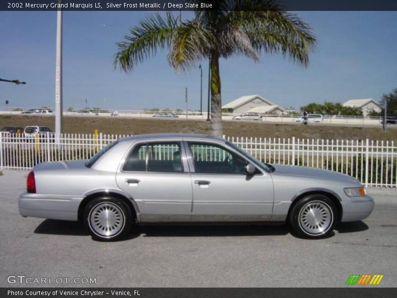 Silver Frost Metallic / Deep Slate Blue 2002 Mercury Grand Marquis LS