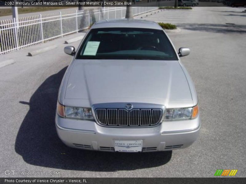Silver Frost Metallic / Deep Slate Blue 2002 Mercury Grand Marquis LS