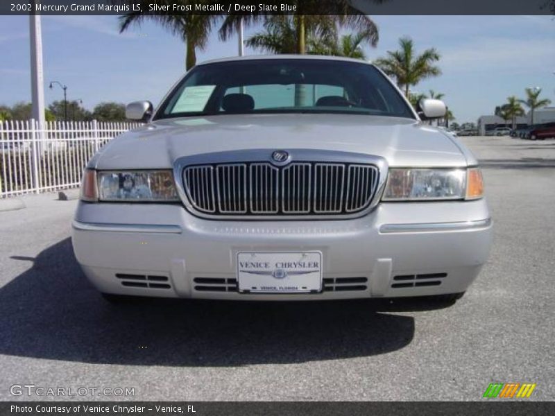 Silver Frost Metallic / Deep Slate Blue 2002 Mercury Grand Marquis LS