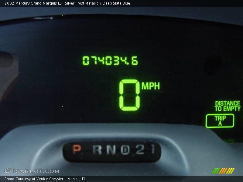 Silver Frost Metallic / Deep Slate Blue 2002 Mercury Grand Marquis LS