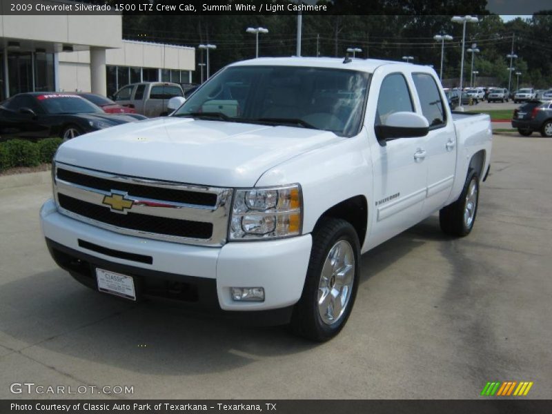 Summit White / Light Cashmere 2009 Chevrolet Silverado 1500 LTZ Crew Cab