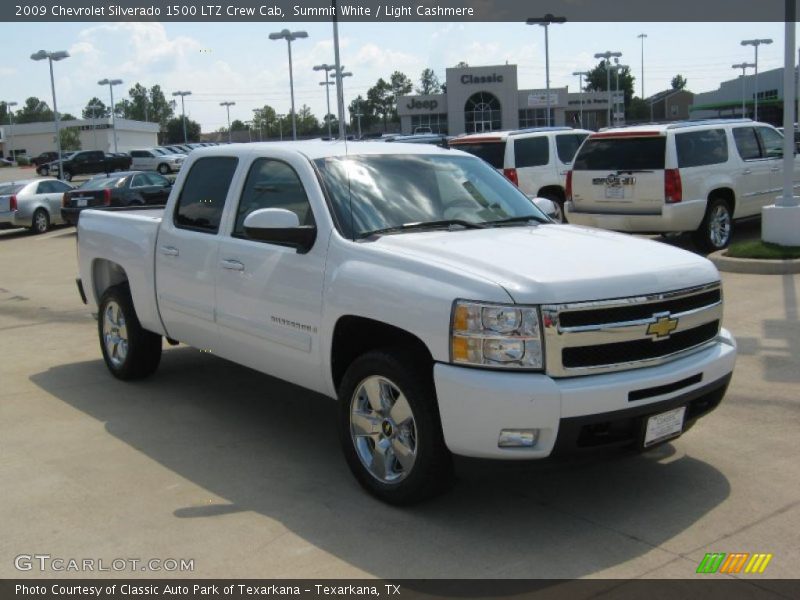Summit White / Light Cashmere 2009 Chevrolet Silverado 1500 LTZ Crew Cab