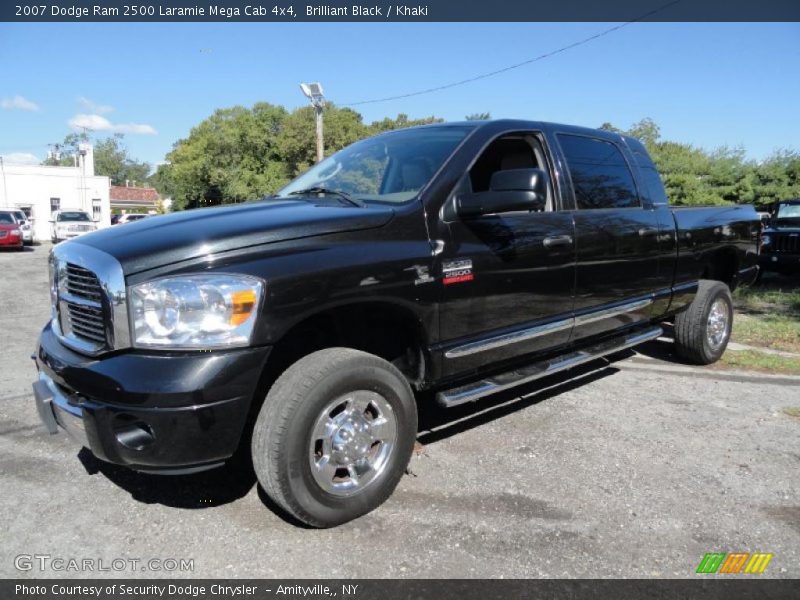 Brilliant Black / Khaki 2007 Dodge Ram 2500 Laramie Mega Cab 4x4