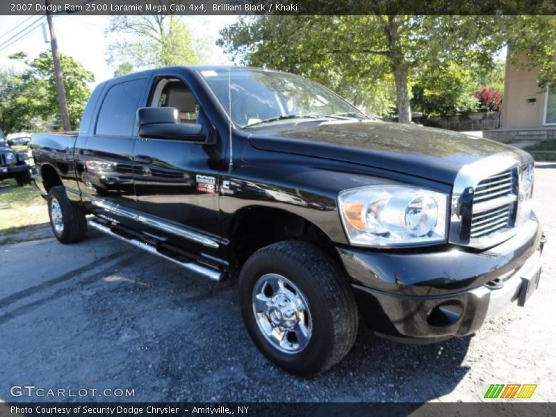Brilliant Black / Khaki 2007 Dodge Ram 2500 Laramie Mega Cab 4x4
