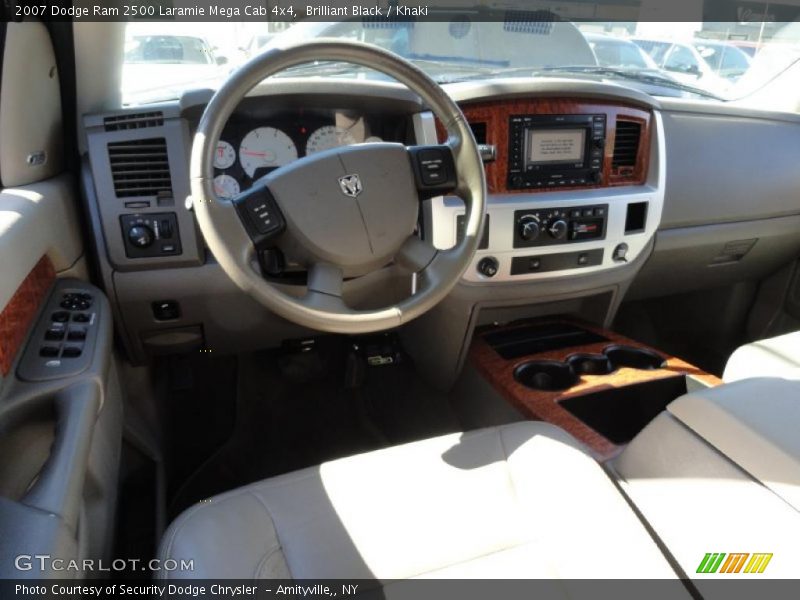Brilliant Black / Khaki 2007 Dodge Ram 2500 Laramie Mega Cab 4x4