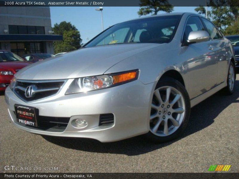 Alabaster Silver Metallic / Ebony 2008 Acura TSX Sedan