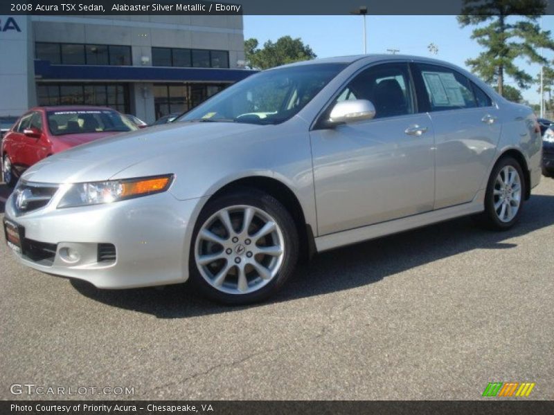 Alabaster Silver Metallic / Ebony 2008 Acura TSX Sedan