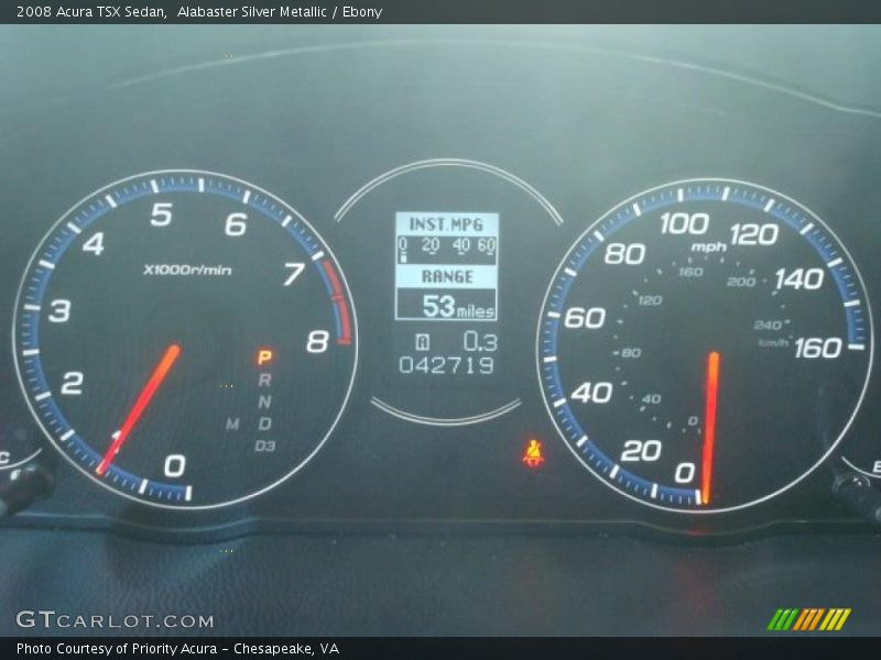 Alabaster Silver Metallic / Ebony 2008 Acura TSX Sedan