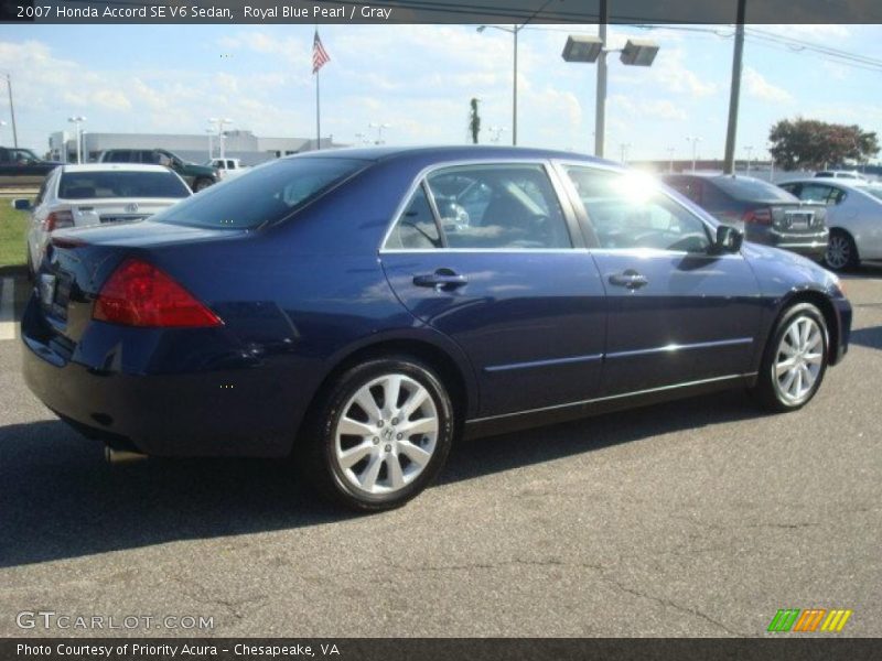 Royal Blue Pearl / Gray 2007 Honda Accord SE V6 Sedan